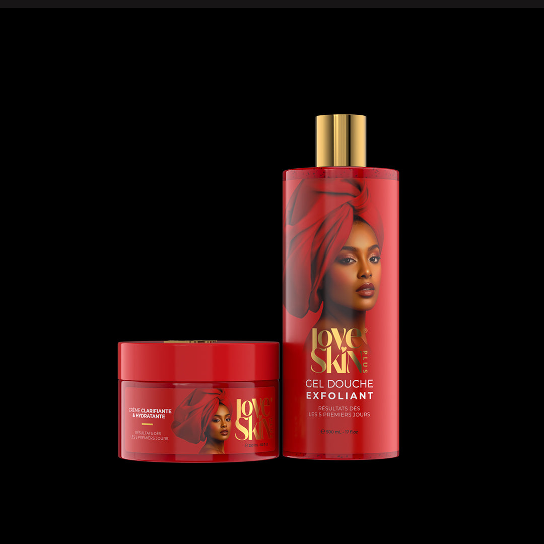 Soins corps Love Skin Plus – routine hydratante et exfoliante pour une peau douce, lisse et éclatante, promotion beauté Dakar